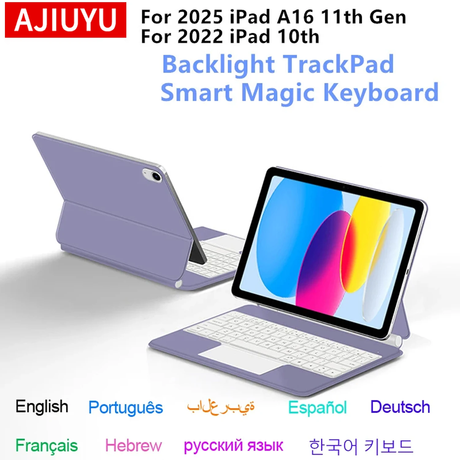 

AJIUYU Magic Keyboard for Apple iPad 11th Case 2025 iPad A16 11th Generation 11 inch 10th Smart Cover With Multi-Touch Trackpad