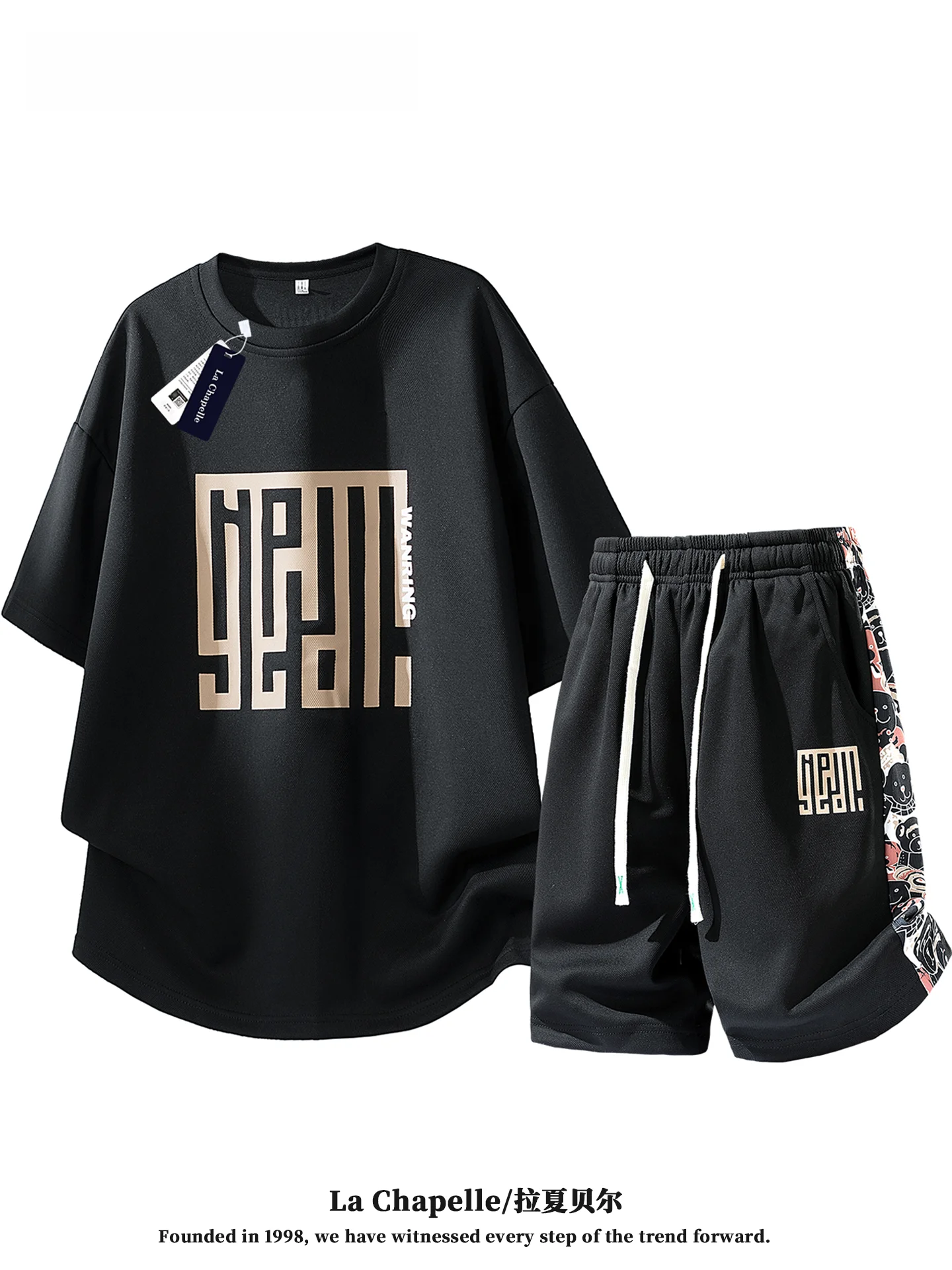 la-chapelle-estate-2026-t-shirt-a-maniche-corte-in-seta-ghiaccio-da-uomo-set-due-pezzi-casual-alla-moda-pantaloncini-in-fibra-di-poliestere