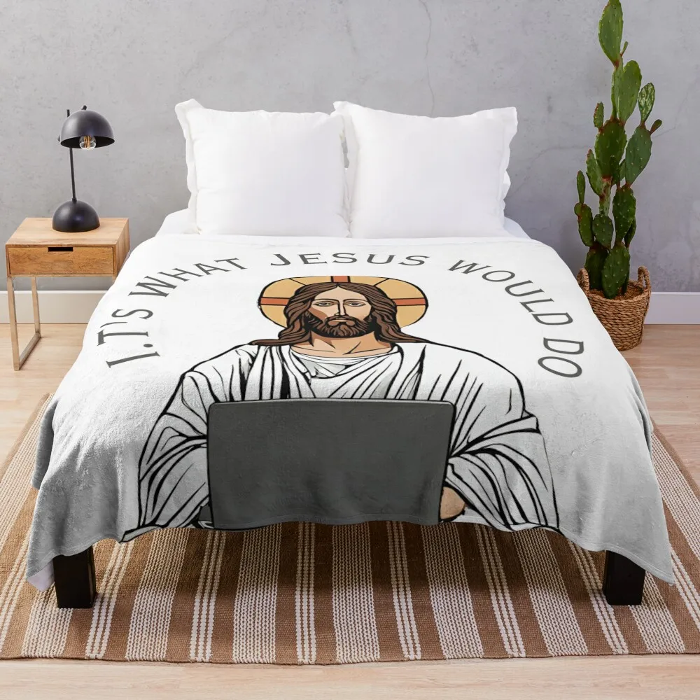 I.T is what jesus would do. Design for tech worker, software developer, software engineer, computer programmer Throw Blanket