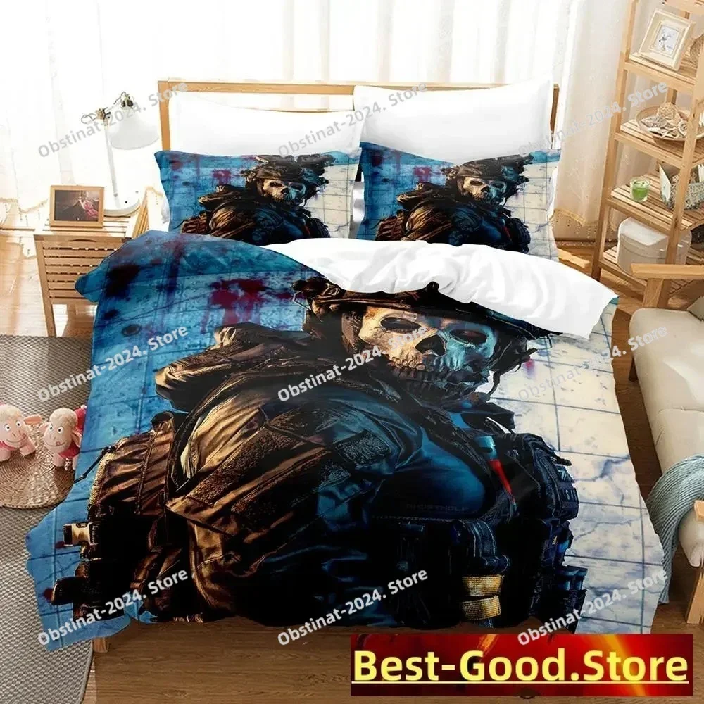 Game Call of Duty Simon Ghost Riley Bedding Set Cartoon Anime Three-piece Set Adult Kid Bedroom Duvetcover Sets 3D Shooting Game