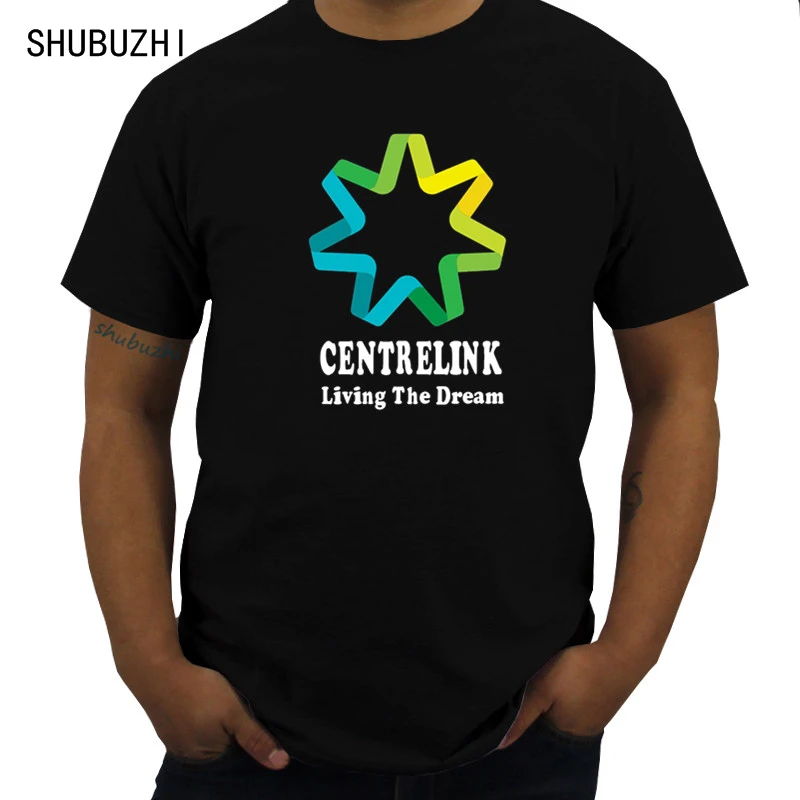 Centrelink Living The Dream Funny Aussie Straya Bogan Colour Logo o-neck summer fashion casual Men T-shirt