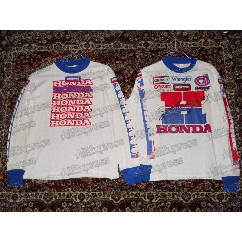 Honda 2025-26 Autumn Motorcycle Jersey Long Sleeve Riding Shirt Breathable Dirt Bike Racing Gear Comfortable Off-Road Moto Top