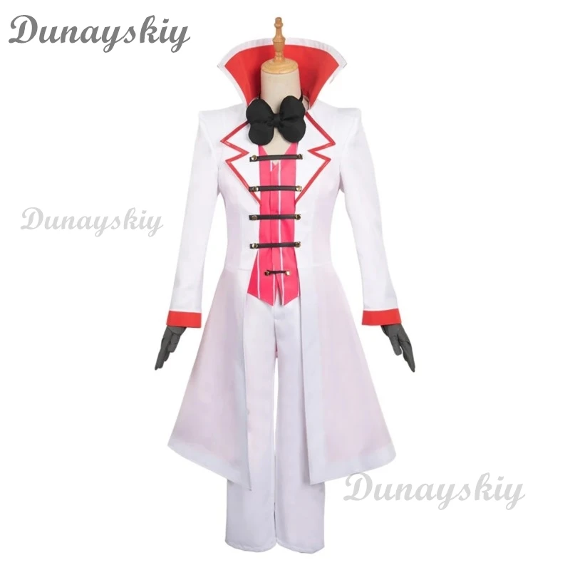 Hazbin Lucifer Anime Hotel MorFight Star Cosplay Costume pour homme, perruque blanche trempée, SAFHell, fête d'Halloween, costume adulte