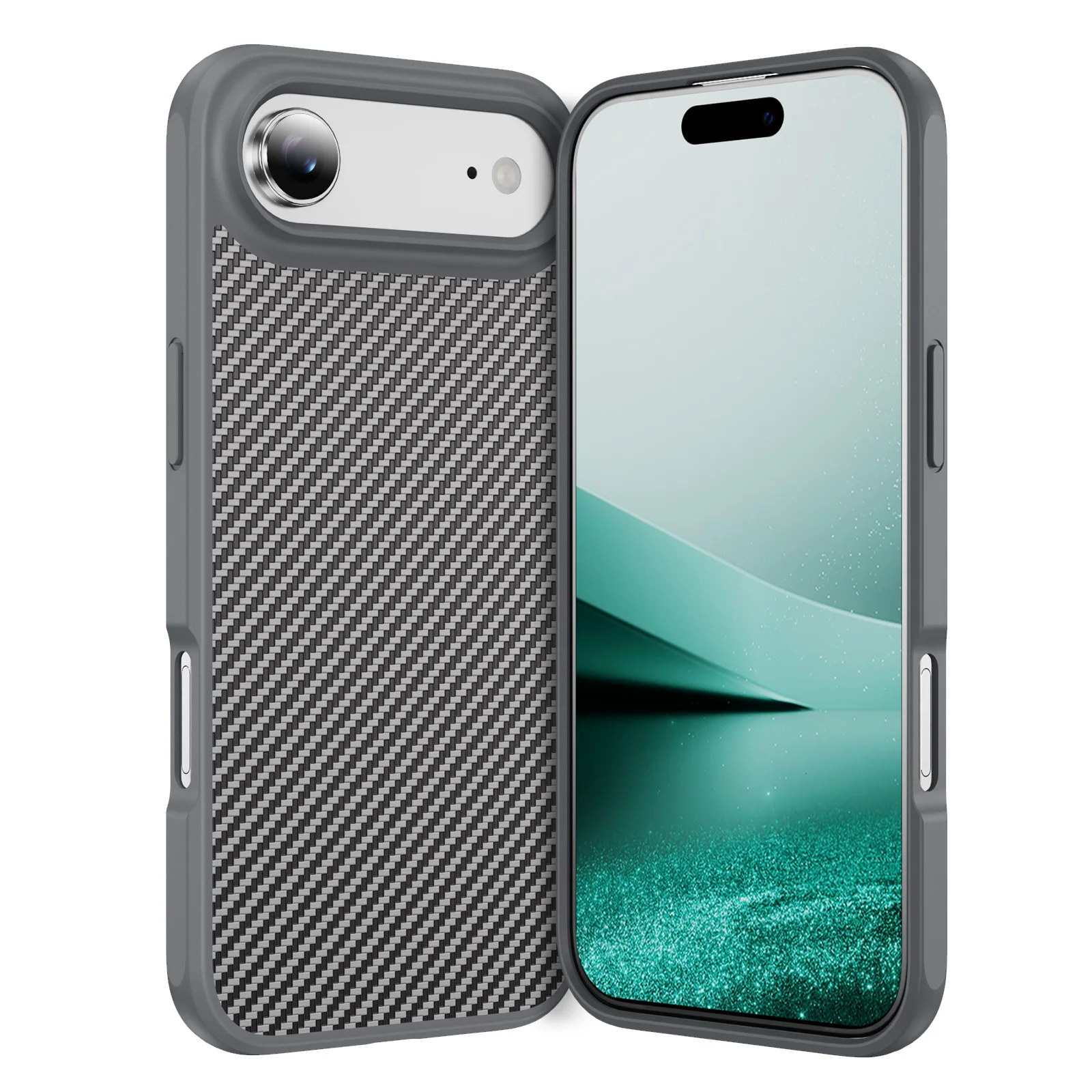 Funda AntiarañAzos Estilo Fibra De Carbono Para Iphone 17 Air 15 16 Plus 14 Pro Max 13 Iphone17 Iphone15 Iphone16