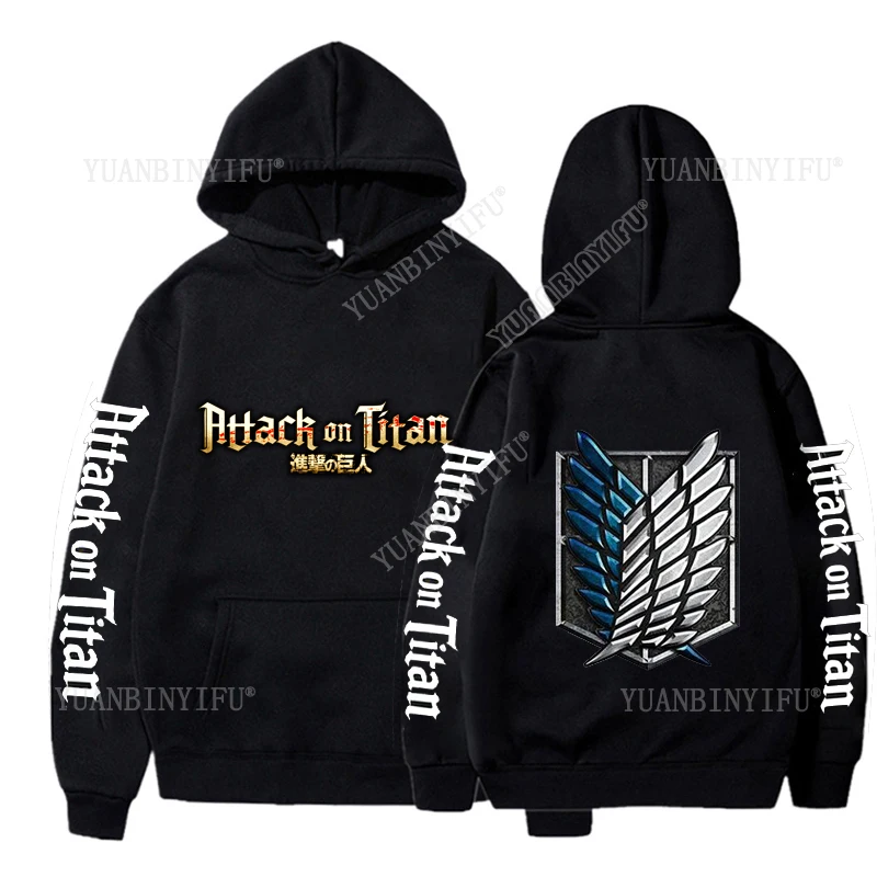

Худи с принтом Harajuku Classic Attack on Titan, осенне-зимняя, унисекс, хит продаж, классическая модель