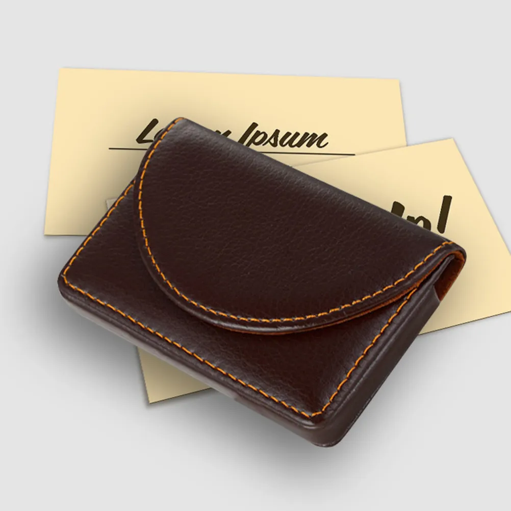 Slim Stainless Iron Frame PU Business Card Holder Case with Strong Magnet Snap Closure Name Case Business Organizer Gift