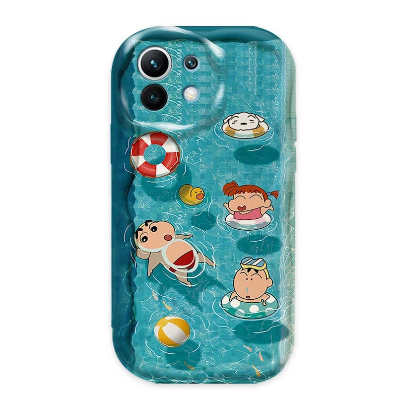 Swim C-Crayon S-ShinChan Case For Xiaomi Mi 12 13 11 Lite 5G 14 13T 14T Pro Poco X7 X6 X5 X3 F7 Ultra F6 F5 NFC F3 M7 M6 Pro 4G view 6