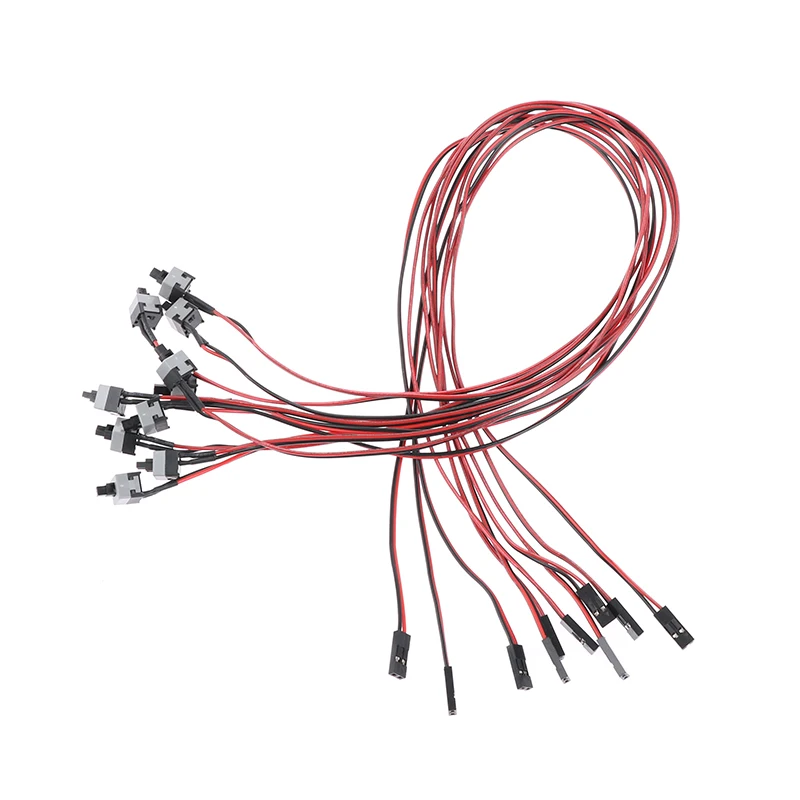 10pcs50cm Power Button Switch Cable for PC Switches Reset Computer Push Button