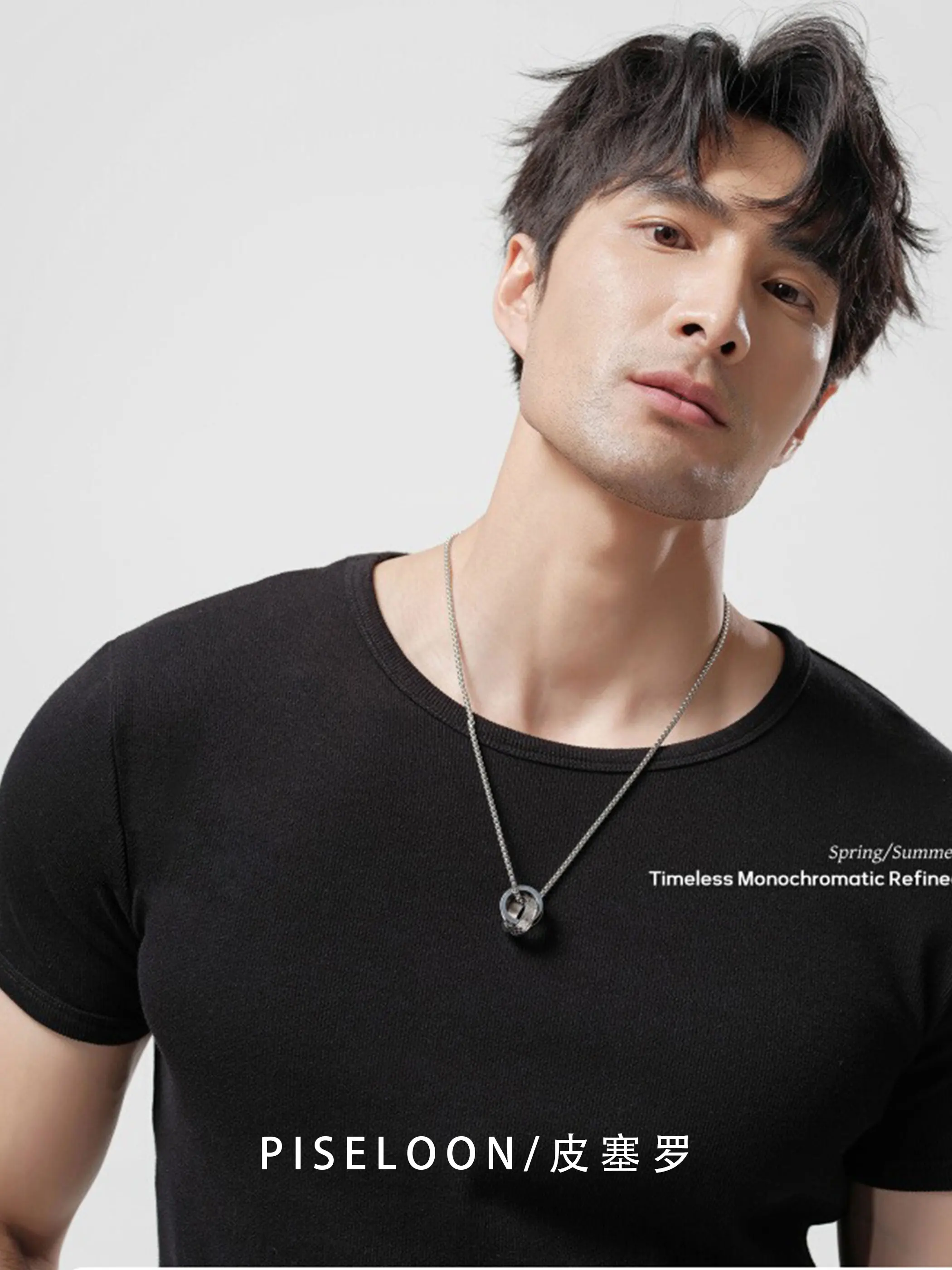 

Men's Short Sleeve T-Shirt 220G Combed Cotton Sport Fitness round Neck Slim Fit Summer Breathable Sweat Absorbent Soft Comfor...