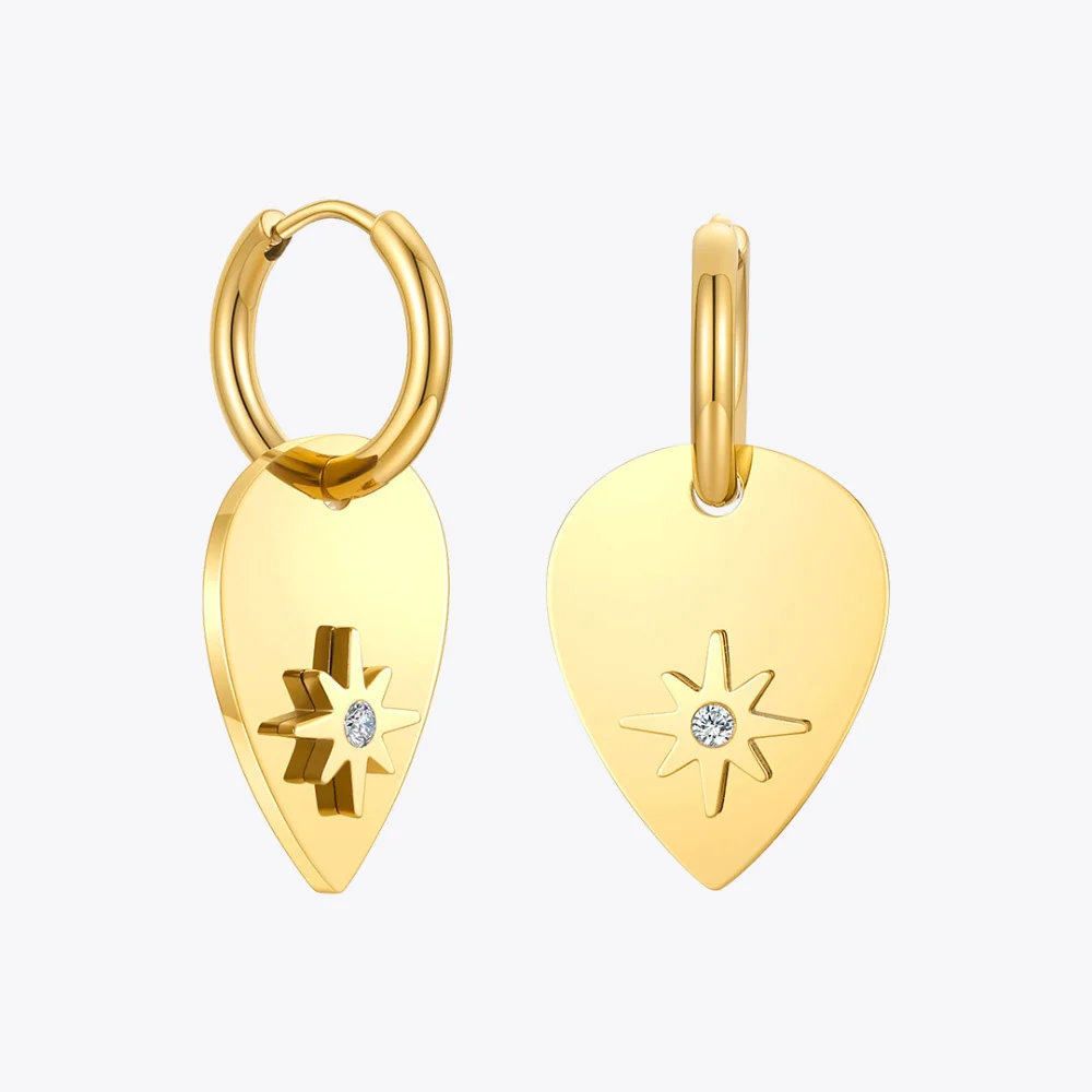 

Eight Awn Star Leaf Dangle Earring For Women Gold Color Drop Earings Stainless Steel Fashion Jewelry Pendientes E1235