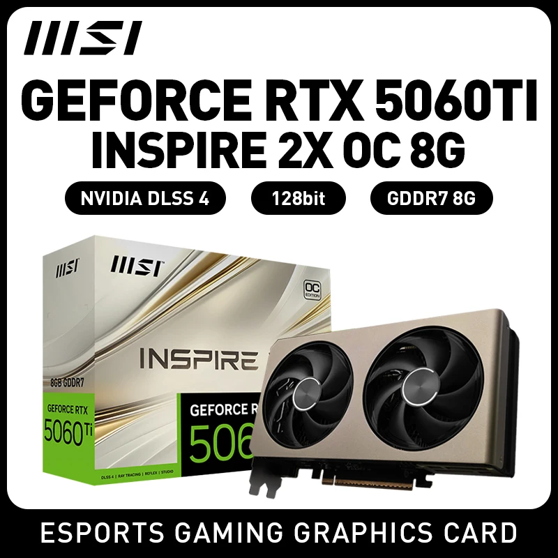 بطاقة رسومات الألعاب MSI RTX5060Ti 16G INSPIRE 2X OC 5060ti rtx 5060 ti 256-bit GDDR7 بطاقة فيديو لسطح المكتب placa de