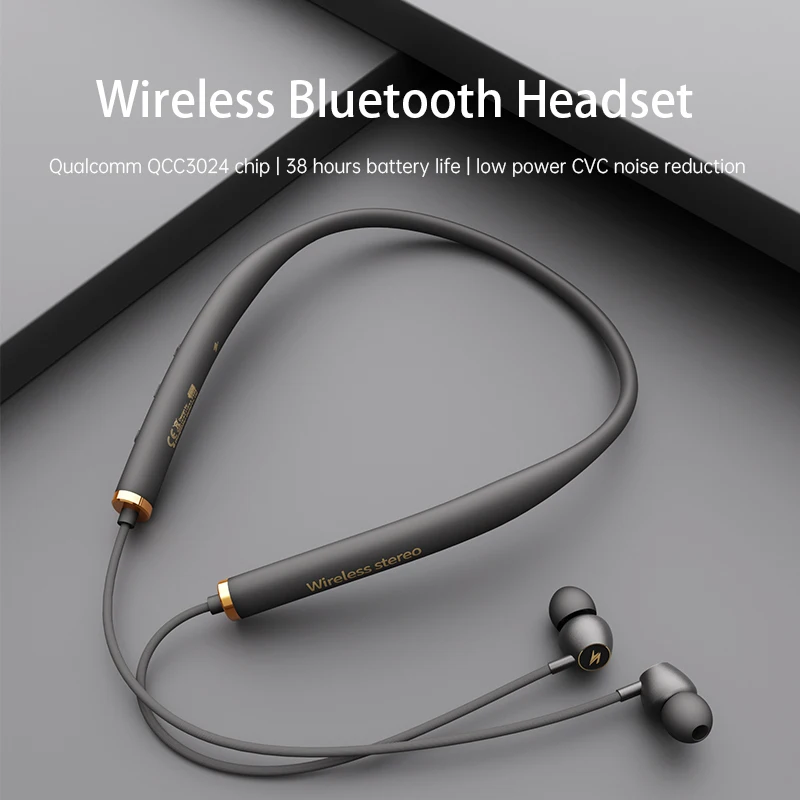 For Huawei Xiaomi Wireless Earphone Neckband Bluetooth Earpiece Sport Headset Mic Noise Cancelling Game Music Magnetic Headphone