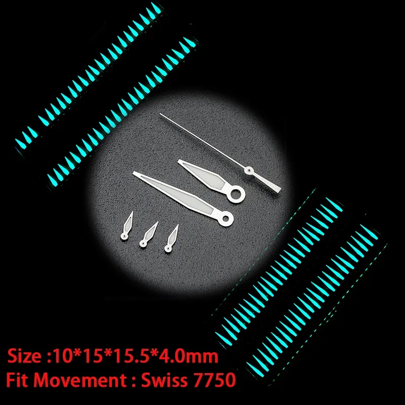 Watch Hands Needles Fit Swiss Movement 7750 2824 NH36 Super Swiss Green Luminous Hands for IWC Men\'s Watches Repair Watch Parts