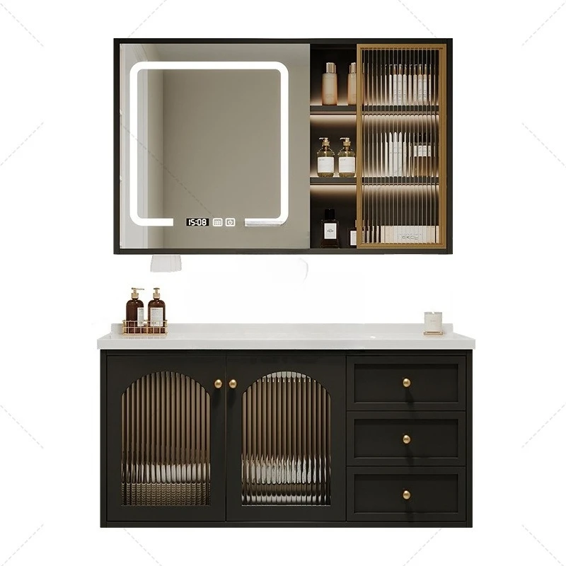 

Cream style bathroom combination pastoral medium and ancient style ceramic integrated hand wash basin