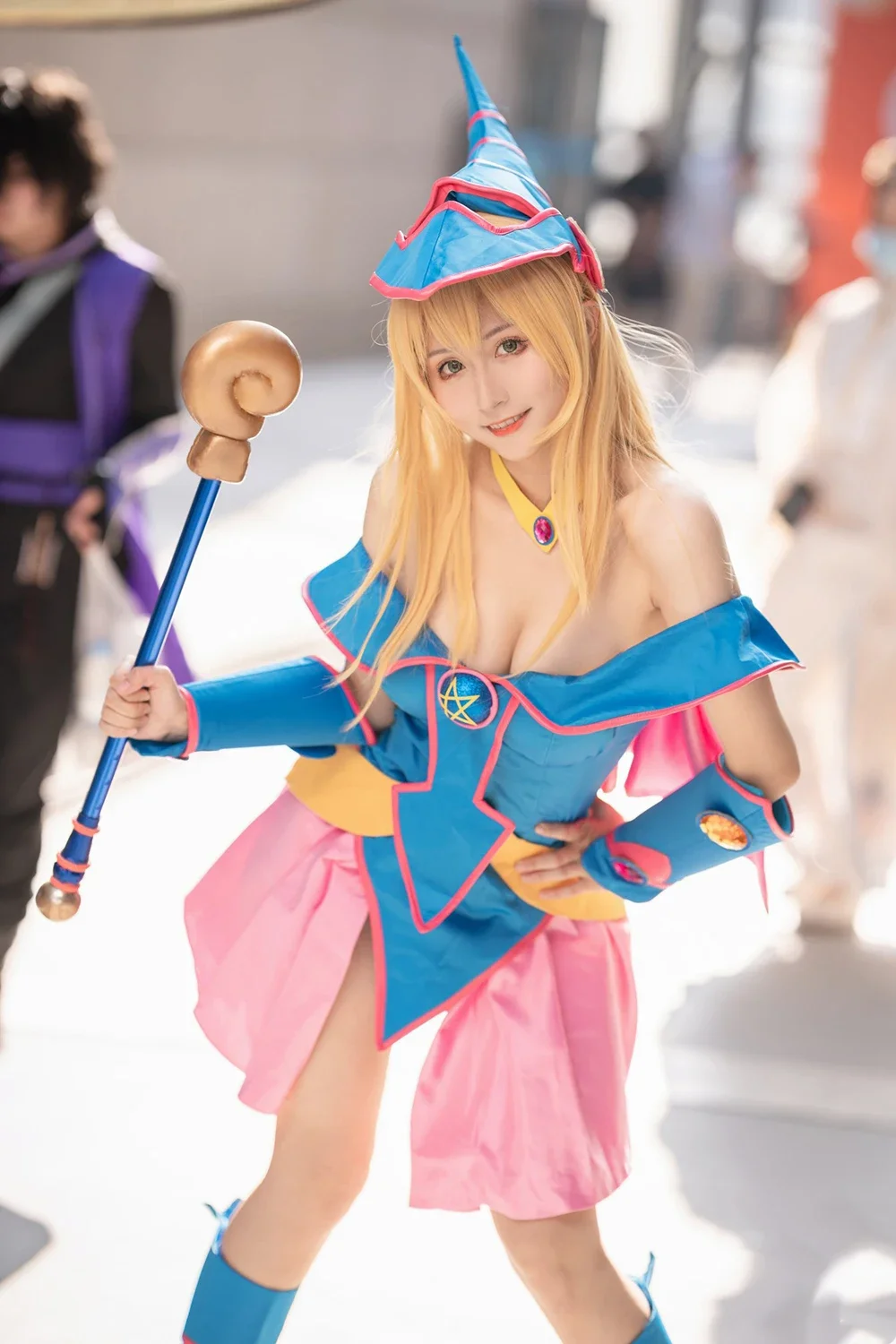 Anime Yu-Gi-Oh! Dark Magician Girl Set completo cappello + vestito Costume Cosplay Halloween Party donna ragazze regali