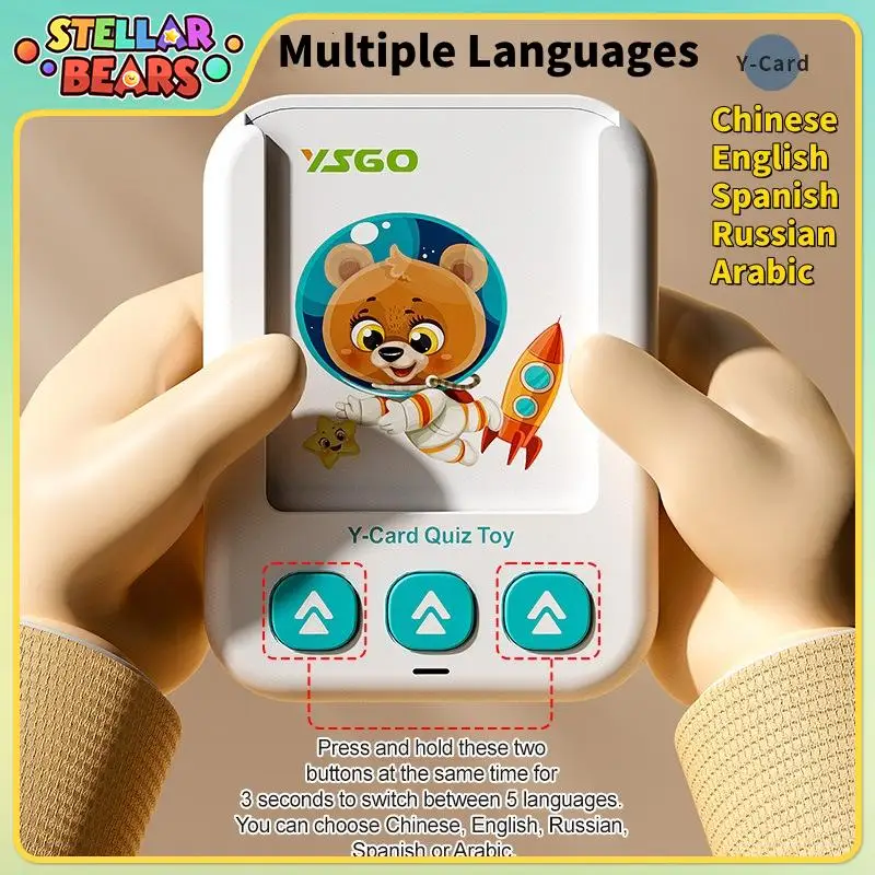 Lingue Giocattolo per l'educazione precoce per i bambini piccoli che imparano Flashcard parlanti Macchina per libri audio elettronici inglesi russi in età prescolare