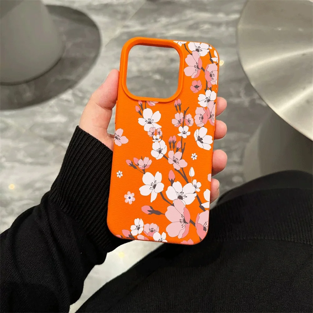 Koreanische Weeping Cherry Handyhülle für iPhone 17 16 15 14 13 12 Pro Max 16 15 14 Plus 17 16 15 14 Pro 17Air Silikon-Matt-Cover – Detail 6