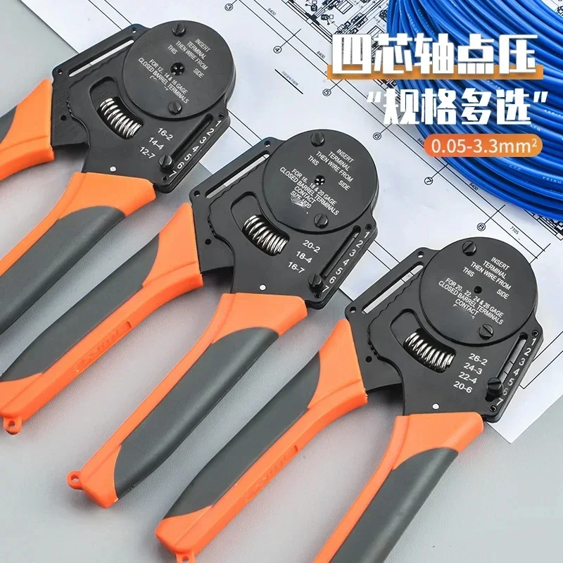 

aviation terminal pin crimping pliers 12-30AWG 38999 connector cold pressed pin type four point crimping pliers