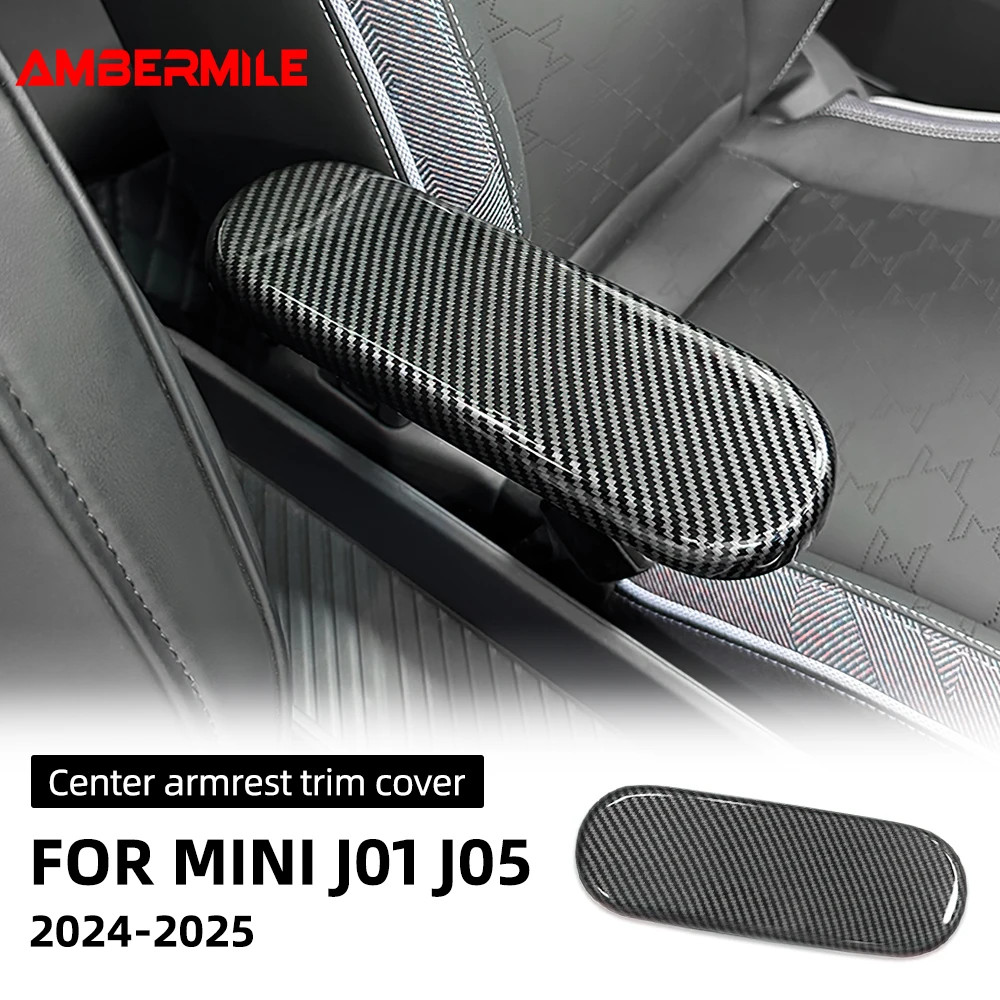 

Для Mini Cooper E/SE J01 EV Aceman J05 2024 2025 ящик для хранения центральной консоли автомобиля подлокотник панель крышка наклейка аксессуары для интерьера