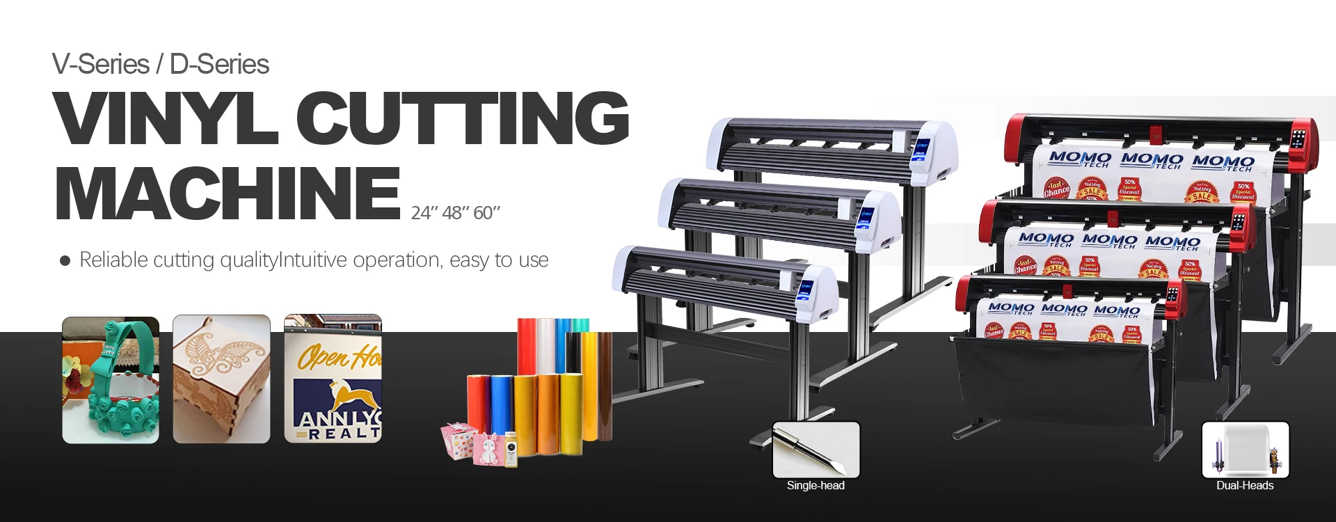 Factory New V24 V48 Vinyl Cutter Plotter, Auto Contour Position Cutting Machine for Printing Shop Sign Sticker Making