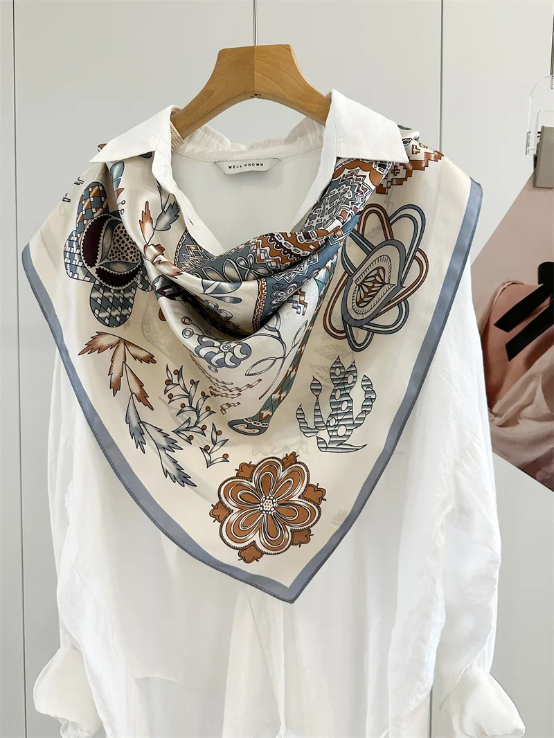 Horse Print Women 90CM Bandanas 90 Shawls Bag Belt Decoration Head Hair Accessories Valentine's Day Gift view 5
