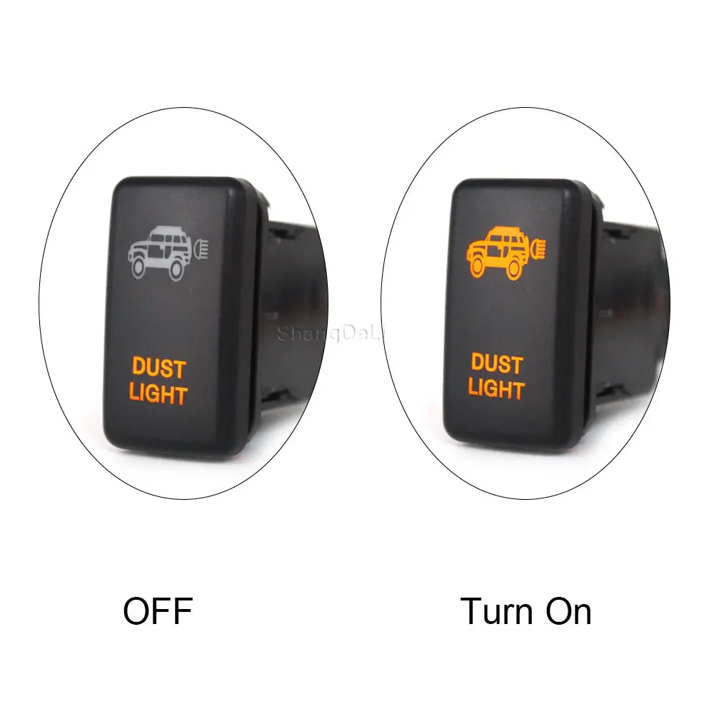 1 قطعة أضواء سقف مصد السيارة الغبار الصخور الزجاج الأمامي زر التبديل لتويوتا تاكوما لاند كروزر ريز هايلكس برادو 120 FJ كروز