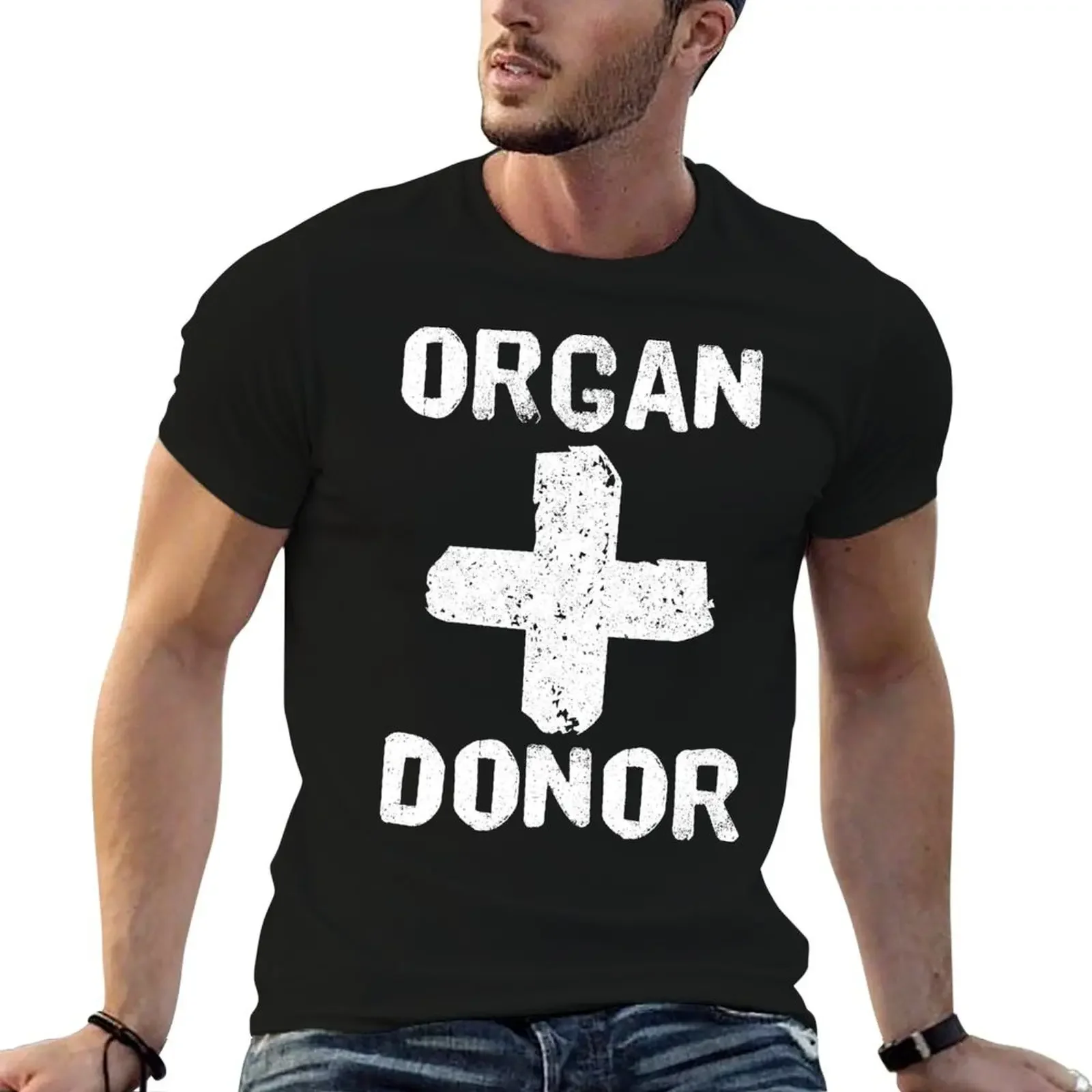 Organ Donor White T-Shirt anime figures blanks mens t shirts casual stylish