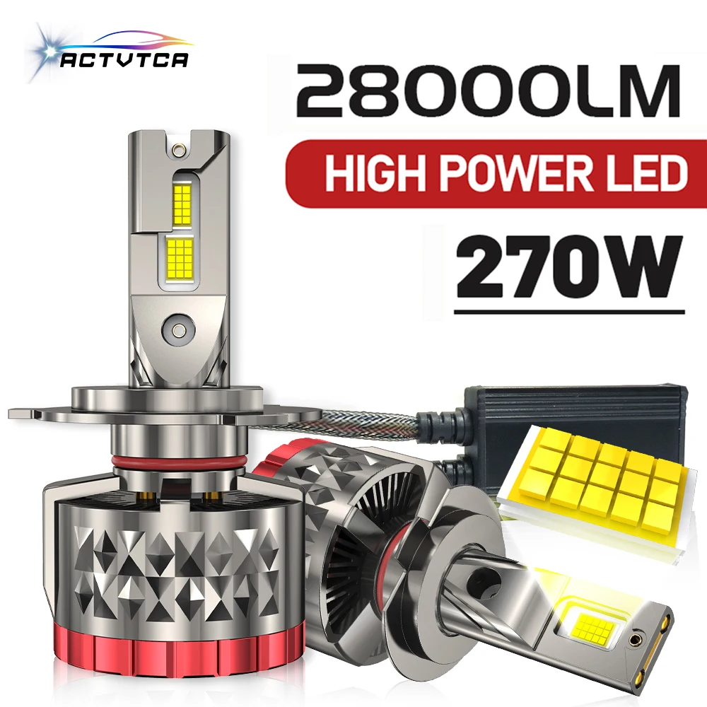 

ACTVTCA 270W 28000LM H7 H4 LED Headlights Canbus H8 H9 H11 9005 HB3 9006 HB4 9012 HIR2 Headlamp 6000K LED Car Lights 12V 24V