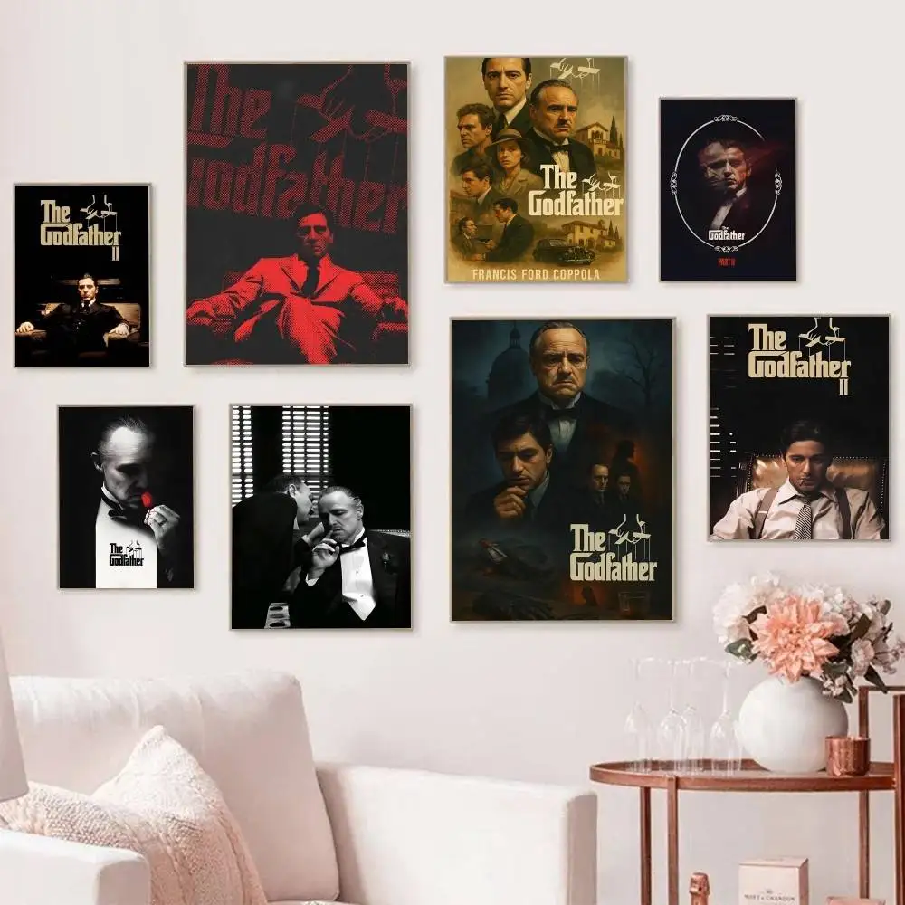 Klassische Filmplakate „Der G-Godfather“, selbstklebend, wasserdicht, ideal für Wohnzimmer-, Schlafzimmer- und Bardekoration.