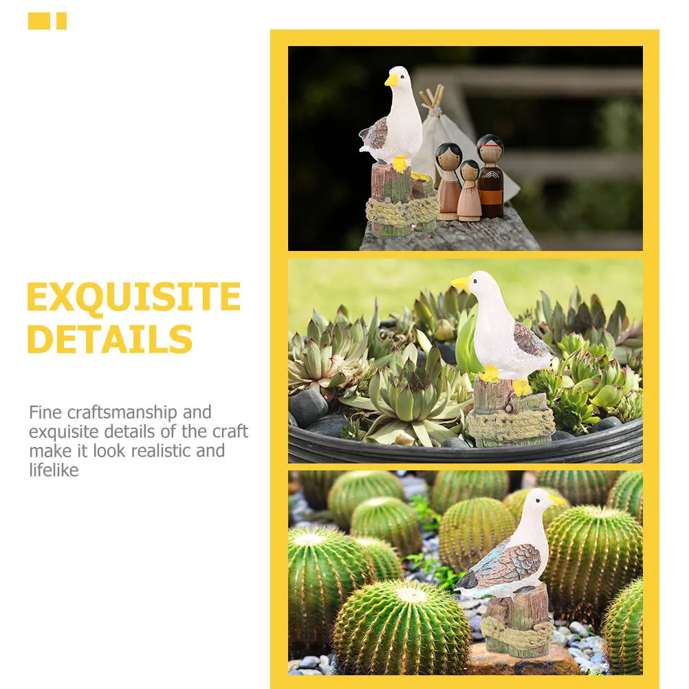 

3pcs Micro Landscape Figurines Resin Mini Bird Lifelike Seagull Aquarium Decor Creative Tank Decoration Home Decor