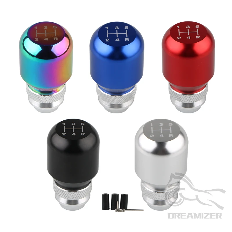 범용 자동차 기어 변속 노브 기어 스틱 수동 변속 레버, 개폐식 길이 조절 가능, 기어 헤드, 알루미늄 합금 기어 헤드