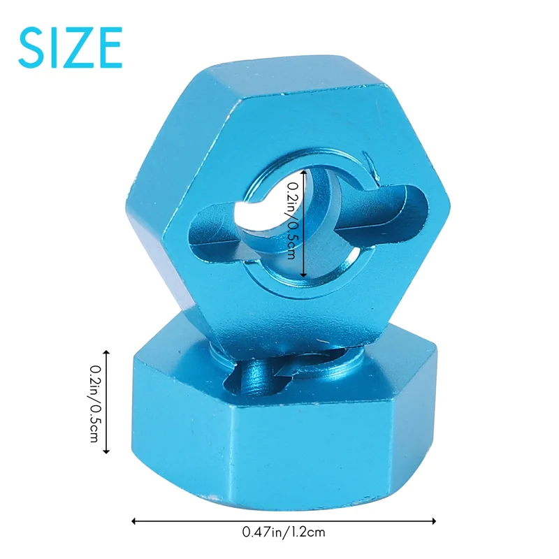 ABUM-4Pcs Metal 12MM Wheel Hex Adapter For Tamiya TT01 TT-01 TT02 XV01 TB-04 WT-01N 1/10 RC Car Upgrade Parts