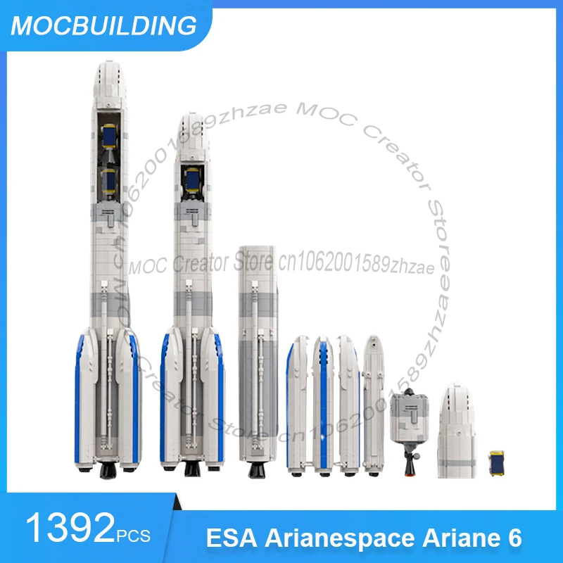 

Строительные блоки MOC ESA Arianespace, модель Ariane 6, масштаб (1:110 Сатурн V), сборка кирпичей «сделай сам», космическая коллекция игрушек в подарок, 1392 шт.