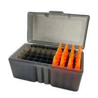 50 Rounds Flip-Top Rifle Ammo Box Tactical Rifle Cartridge Storage Case Ammo Can for 5.56x45/.17/.222/.223/204 Rug Caliber