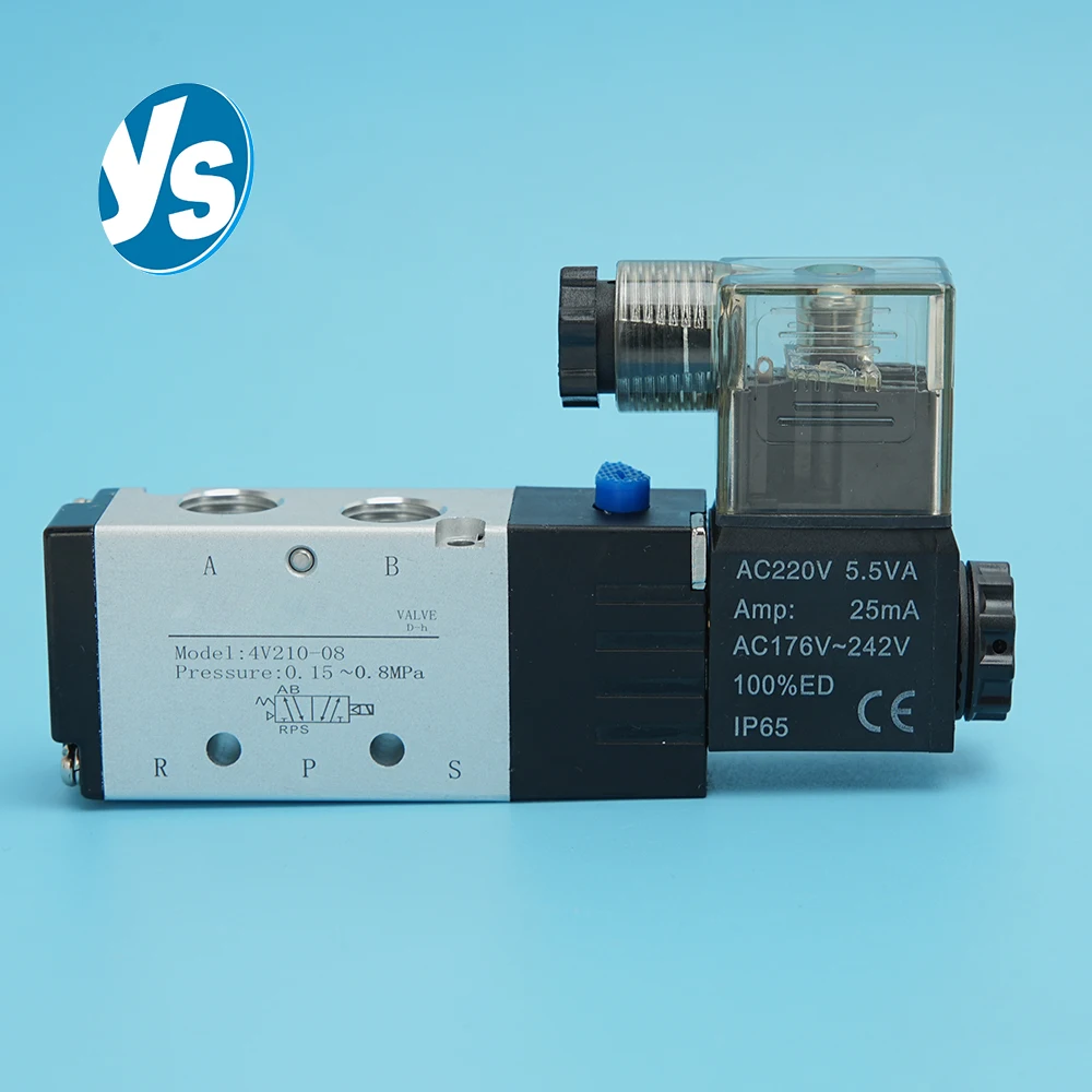 

Комплект пневматических электромагнитных клапанов — модели 4V110-06/4V210-08/4V310-10/4V410-15 | 5/2-ходовой DC12V/24V для управления воздухом и газом