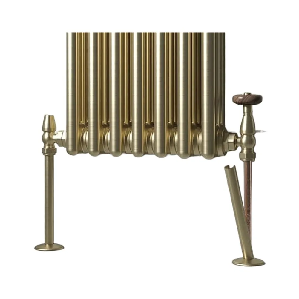 2Pcs Brushed Gold Radiator Pipe Decorative Sleeve 15x200mm Multi‑Purpose Cover Towel Hanging Function For Household Heating Pipe