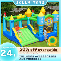 Inflatable Bounce House, Water Slide, Rock Climbing Wall, Diving Pool, Children's Inflatable Castle With Blower