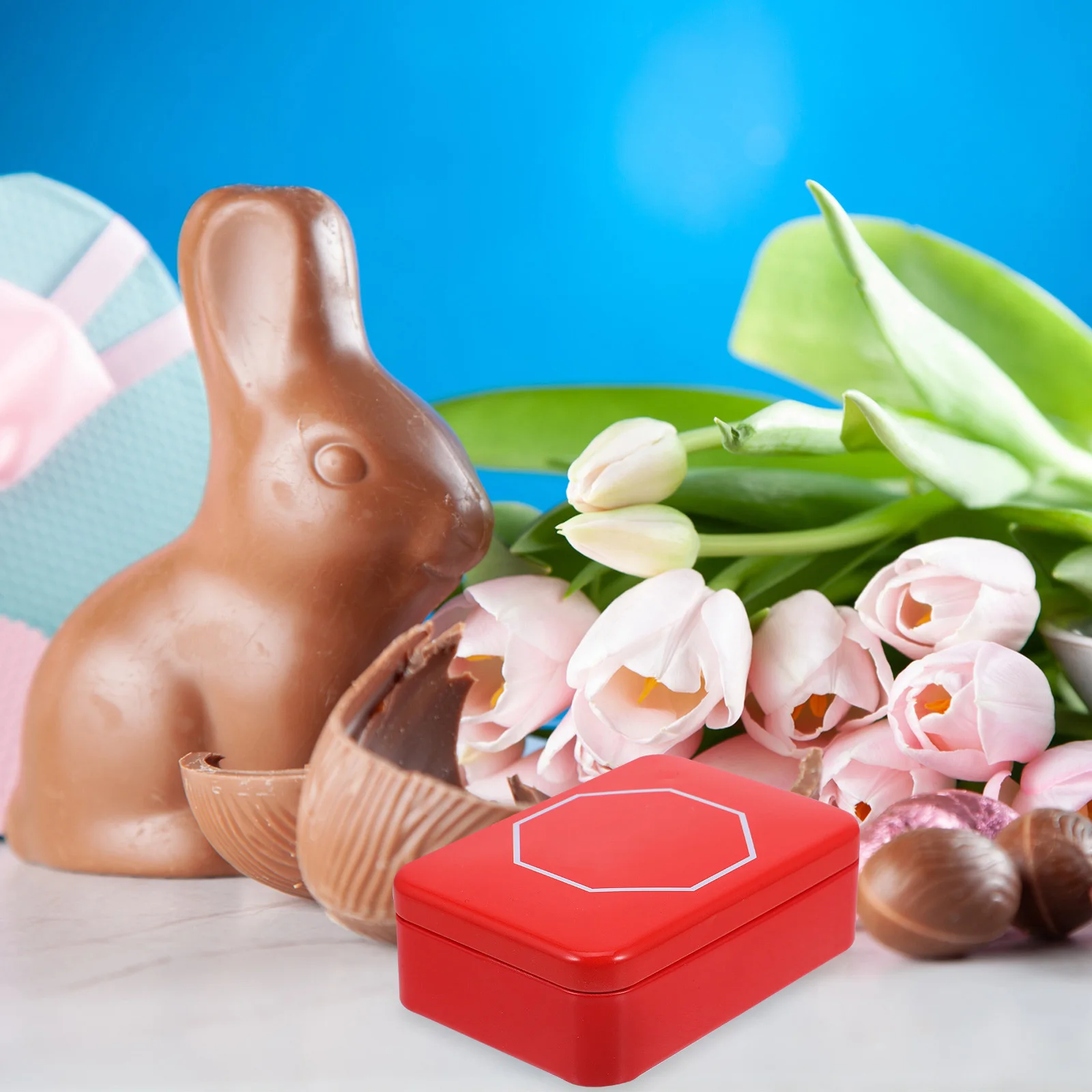 

Cookie Box With Stop Sign Large Metal Candy Storage Container Tinplate Gift Box For Cookies Candies Decorative Portable