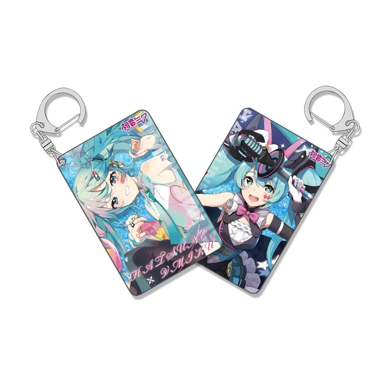 Breloczek Hatsune Miku z ruchomym piaskiem, zawieszka z laminowanego materiału, ręcznie robiony, anime cosplay, prezent na uczelnię, personalizowany