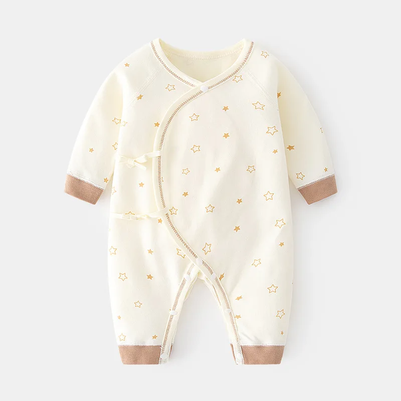 Newborn Jumpsuit Baby Boneless Romper Spring and Autumn Pure Cotton Newborn Gown Romper Male and Female Baby Underwear