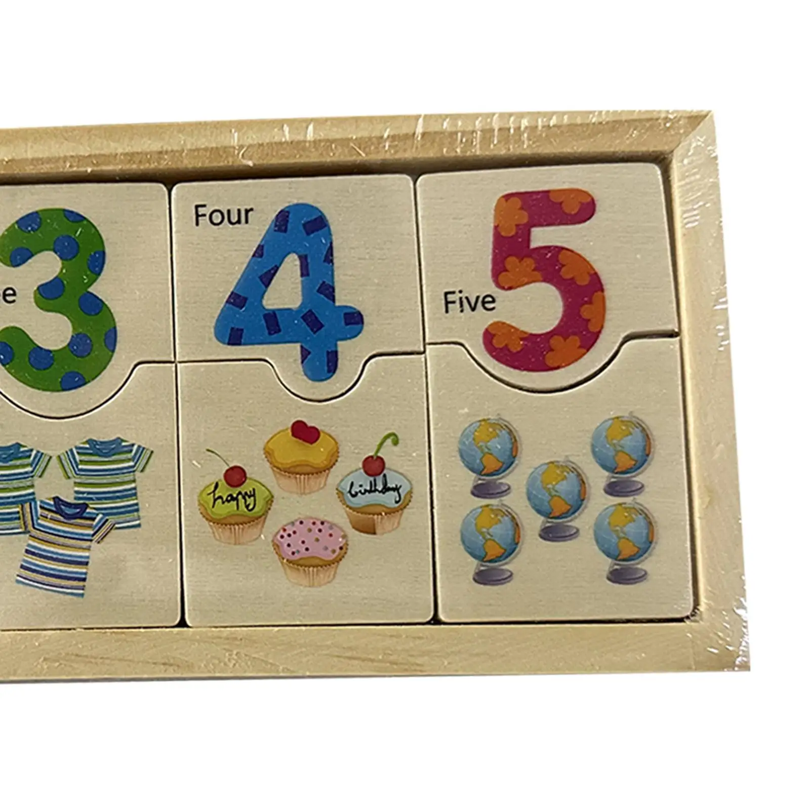 Jeu de mathématiques en bois pour enfants, ensemble de puzzle numéro dos, jouet d'apprentissage