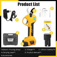 SWANSOFT 28mm Electric Pruning Shears 850W Brushless Motor with 2Ah+2Ah Battery LED Display PRU28
