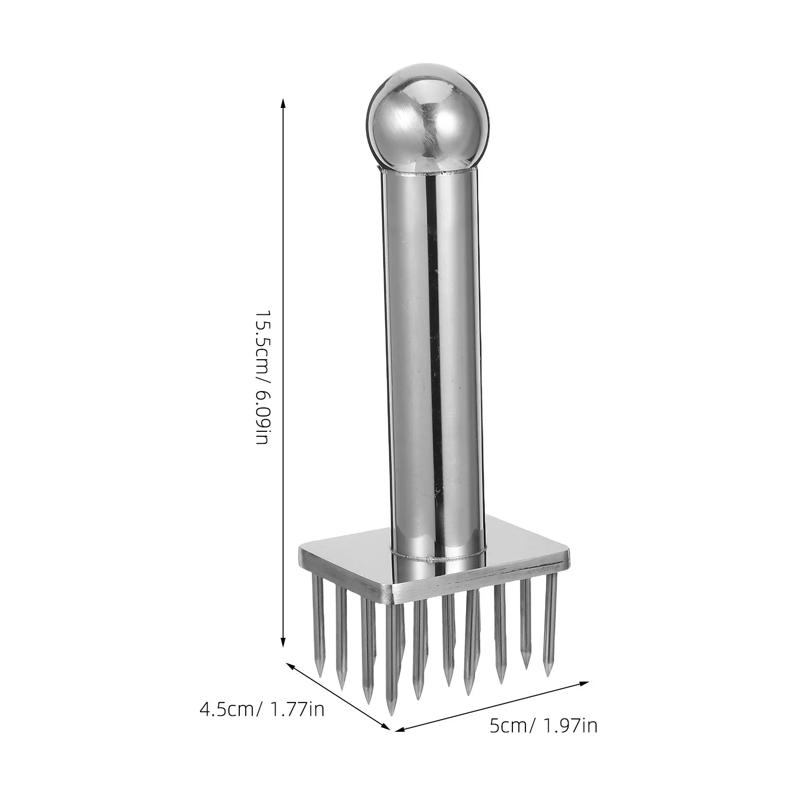 Stainless Steel 18-Pin Meat Tenderizer Hammer Multi-Needle Design for Pork Beef Tenderizing Kitchen Mallet Pounder Cooking Tool