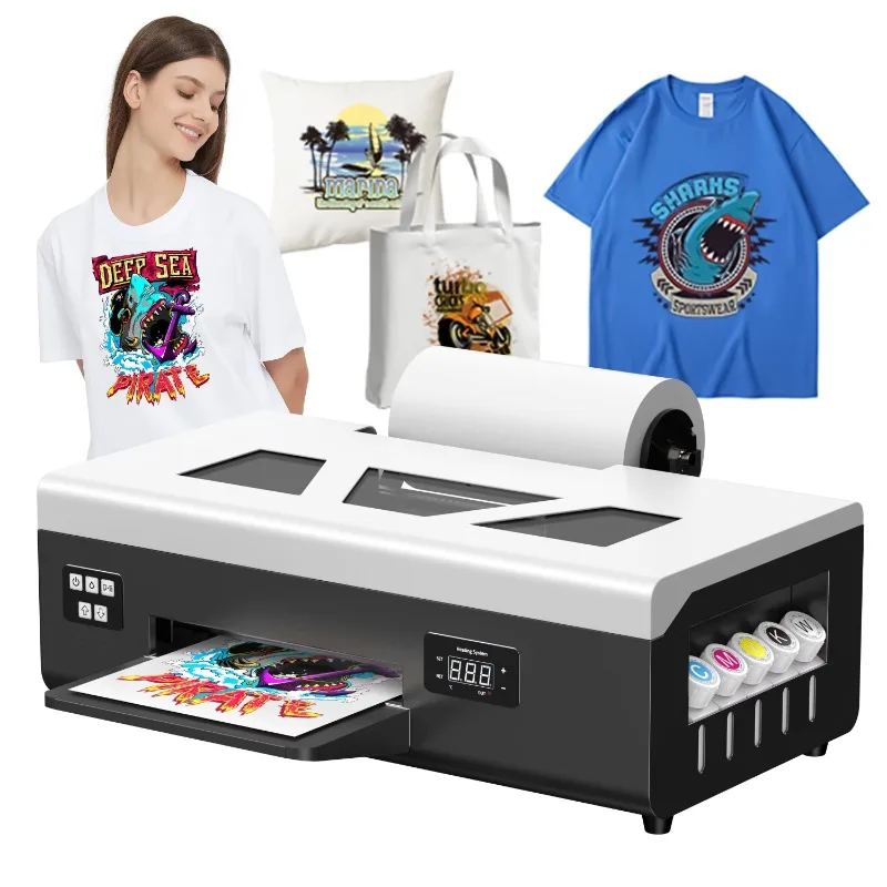 

New DTF printer A4 roll-up printer 21cm Epson L800 head small business t-shirt printer
