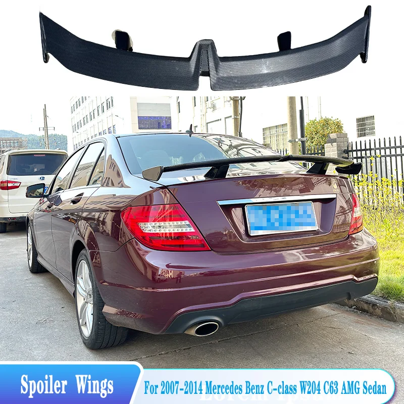 

For 2007-2014 Mercedes Benz C-Class W204 Rear Trunk Lid Spoiler Wings Rear Window Roof Spoiler ABS Material Body Kit Accessories