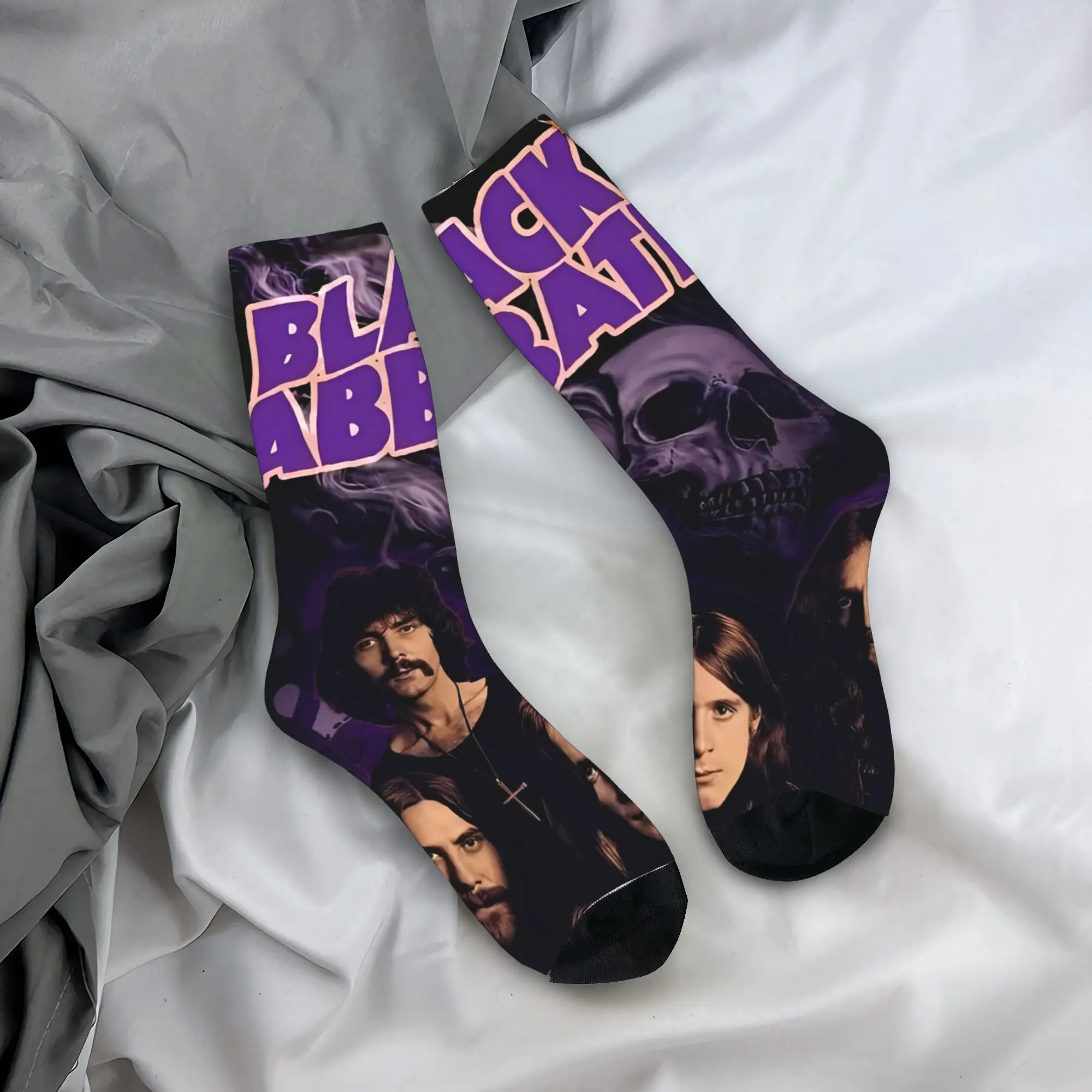 Black Sabbath Band 양말 디자인 스타킹 미끄럼 방지 남성용 양말 부드러운 통기성 가을 레저 등산 양말