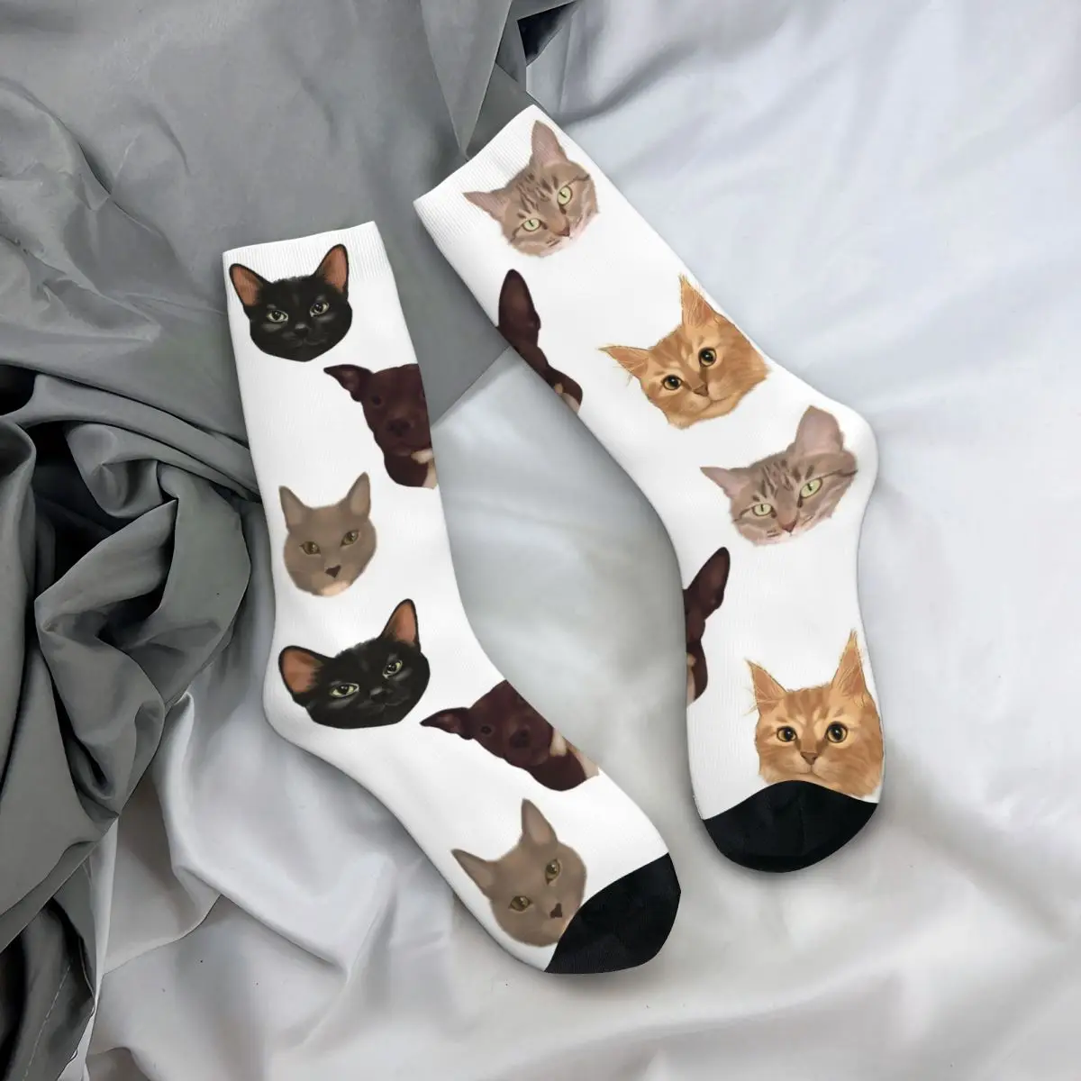 

Cats And Dog Portraits Socks Harajuku Super Soft Stockings All Season Long Socks Accessories for Man's Woman's Christmas Gifts