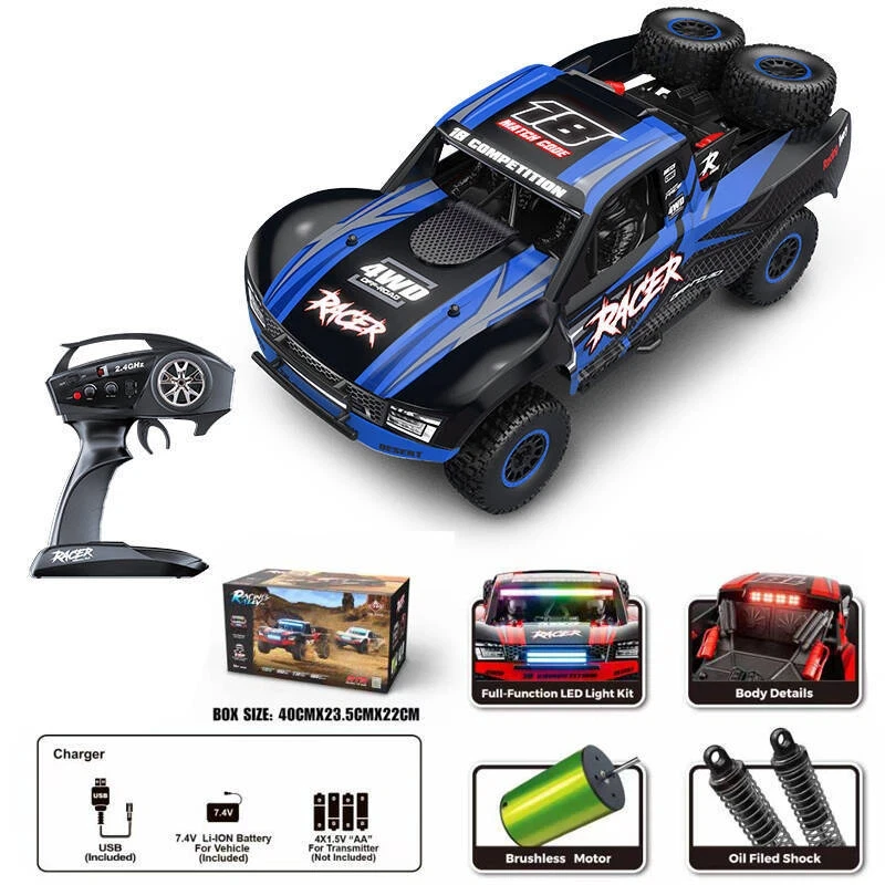 JJRC 1:12 2.4G RC ショートコーストラック 4WD 高速オフロードレーシングカー フルプロポーショナルリモートコントロール車両 おもちゃ 男の子向け