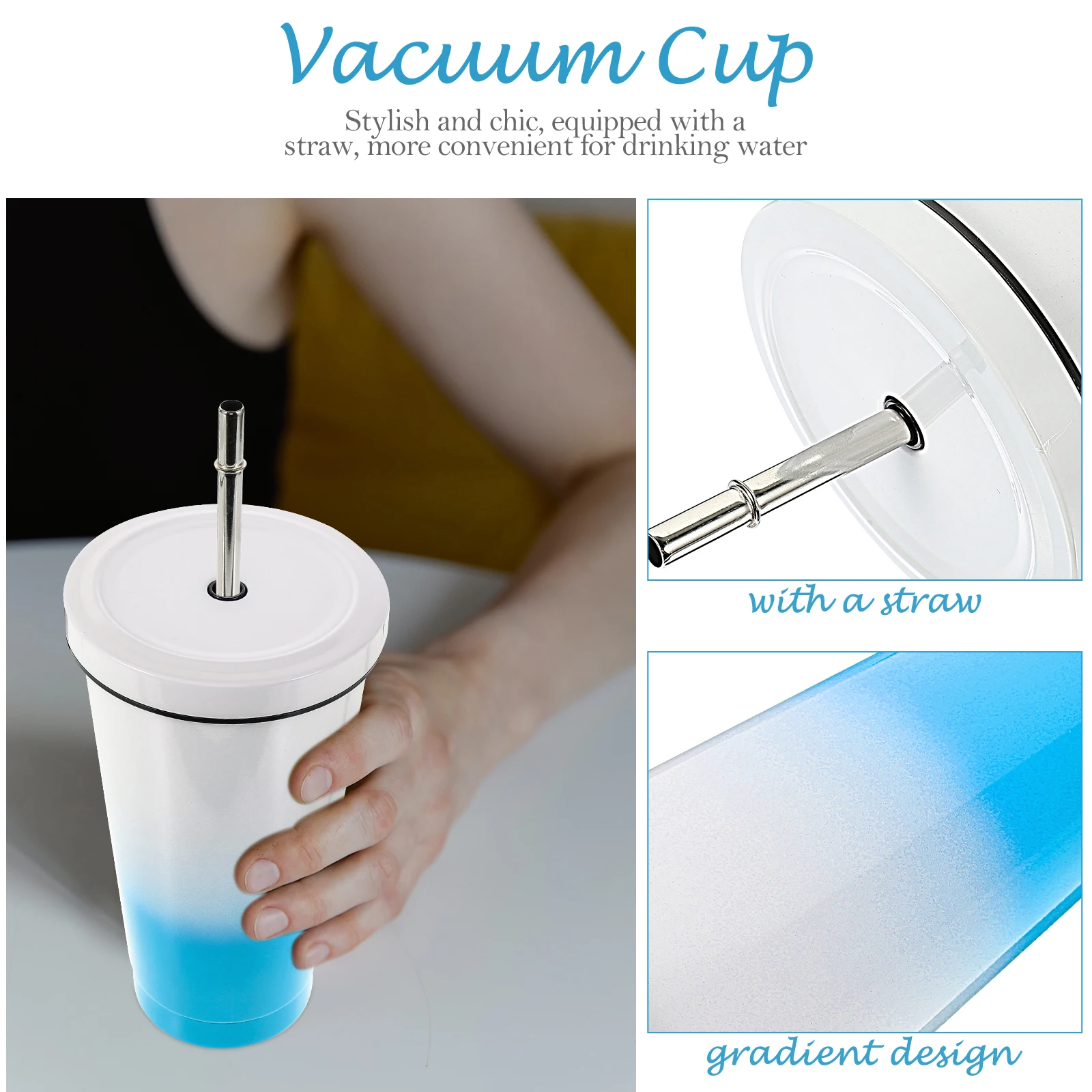 

Stainless Steel Water Bottle Large Capacity 304 201 Straw Cup Outdoor Water Cup Outdoor Metal Drink Coffee Thermal