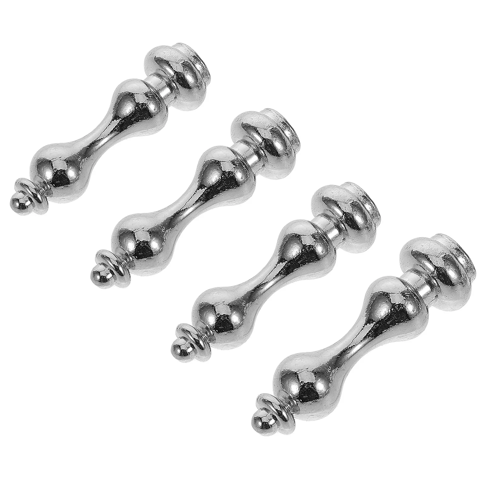 

4 Pcs Fence Accessories Railing Post End Cap Cabinet for Glass Metal Furniture Silver Connector